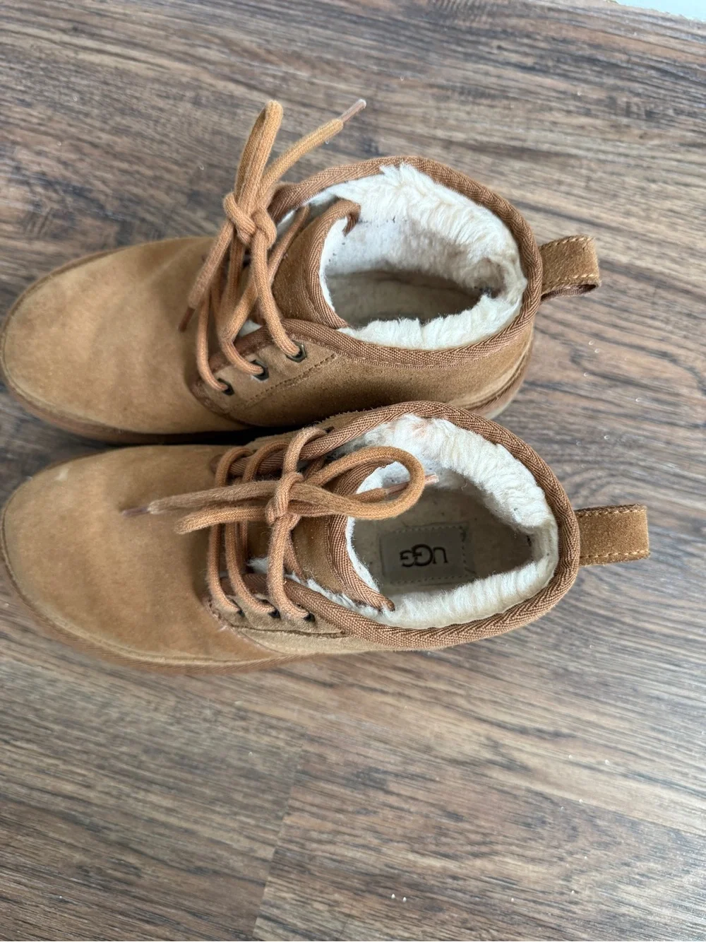UGG Brown Suede Leather Shearling Neumel Boots Shoes Size 6 Women’s